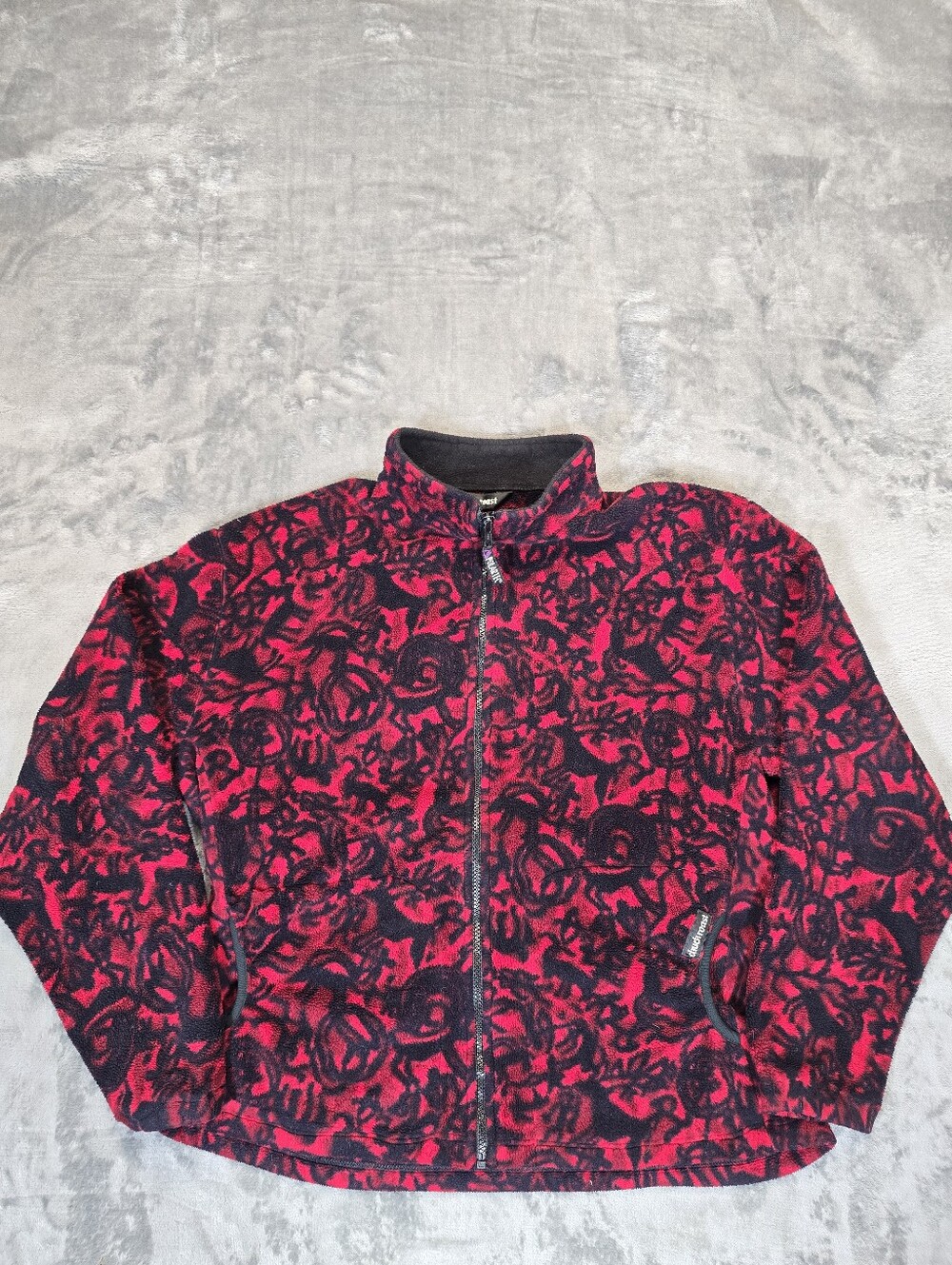 Vintage Chuck Roast Tribal Polartec Fleece Full Zip Sweater Size Medium Red